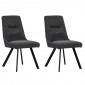 Lot de 2 chaises en tissu gris anthracite chiné pieds évasés - MARTA|Chaise|Meuble et moi