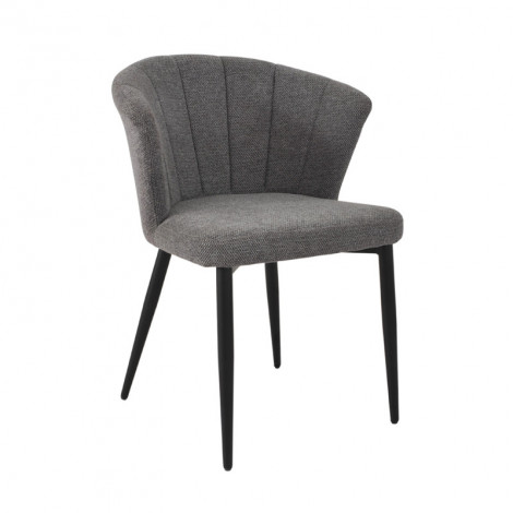 Chaise de repas en tissu gris anthracite et pieds métal – MONTREAL|Chaise|Meuble et moi