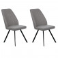 Lot de 2 chaises en tissu gris chiné et pieds métal noir - FUZO|Chaise|Meuble et moi