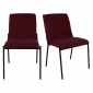 Lot de 2 chaises en tissu rouge et piètement métal noir - OFFICE 1500|Chaise|Meuble et moi
