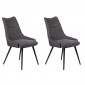 Lot de 2 chaises rembourrées en tissu chiné gris anthracite - OLBIA|Chaise|Meuble et moi