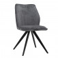 Chaise en velours doux gris anthracite pied croix métal noir - JAMES|Chaise|Meuble et moi