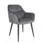 Chaise de repas tissu microfibre gris anthracite pieds métal - ATLANTA|Chaise|Meuble et moi