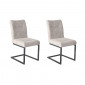 Lot de 2 chaises velours gris clair et pieds design métal noir - VIVI|Chaise|Meuble et moi