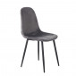 Chaise en Velours Gris Anthracite et pied en Métal Noir - BIBA|Chaise|Meuble et moi