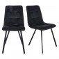 Lot de 2 chaises en velours noir avec piètement métal noir - NAMI|Chaise|Meuble et moi