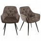 Lot 2 chaises velours marron piètement métal gris anthracite - STERN|Chaise|Meuble et moi