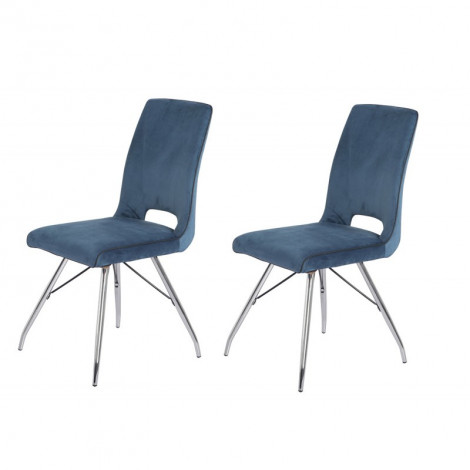 2 chaises velours bleu marine - BELLA|Chaise|Meuble et moi