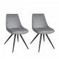 Lot de 2 chaises en velours gris - LOUNA|Chaise|Meuble et moi