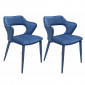Lot 2 chaises en velours bleu avec accoudoirs et pieds velours - SWEET|Chaise|Meuble et moi