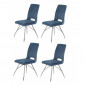 Lot de 4 chaises velours bleu marine - BELLA|Chaise|Meuble et moi