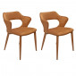 Lot de 2 chaises avec accoudoirs et pieds en velours orange - SWEET|Chaise|Meuble et moi