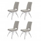 Lot de 4 chaises velours gris clair - BELLA|Chaise|Meuble et moi