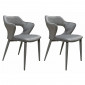 Lot 2 chaises en velours gris avec accoudoirs et pieds velours - SWEET|Chaise|Meuble et moi