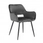 Chaise en velours gris anthracite avec dossier capitonné - ARON|Chaise|Meuble et moi