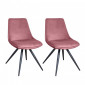 Lot de 2 chaises en velours rose - LOUNA|Chaise|Meuble et moi