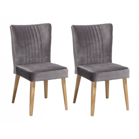 Lot de deux chaises scandinave en velours gris - ROYAL|Chaise|Meuble et moi