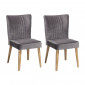 Lot de deux chaises scandinave en velours gris - ROYAL|Chaise|Meuble et moi