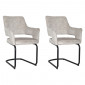 Lot de 2 chaises en velours écru pied luge en métal noir - RIO|Chaise|Meuble et moi