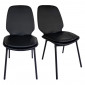Lot de 2 chaises en simili noir pieds métal noir - RUZAN|Chaise|Meuble et moi