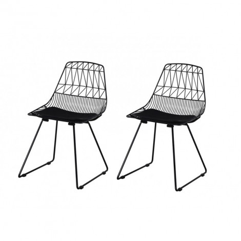 2 chaises filaires métal noir - Kirk|Chaise|Meuble et moi