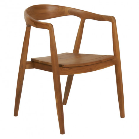 Chaise avec accoudoirs en bois de teck massif foncé - MAUI|Chaise|Meuble et moi