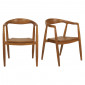 Lot de 2 chaises avec accoudoirs en bois de teck massif foncé - MAUI|Chaise|Meuble et moi