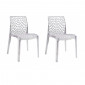 Lot 2 chaises ajourées empilables Transparentes - GRUYER|Chaise|Meuble et moi