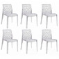 Lot 6 chaises ajourées empilables Transparentes - GRUYER|Chaise|Meuble et moi