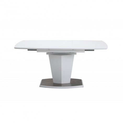 Table extensible blanche 120 à 160 cm pied acier brosser - DONA|Table|Meuble et moi