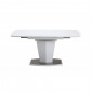 Table extensible blanche 120 à 160 cm pied acier brosser - DONA|Table|Meuble et moi