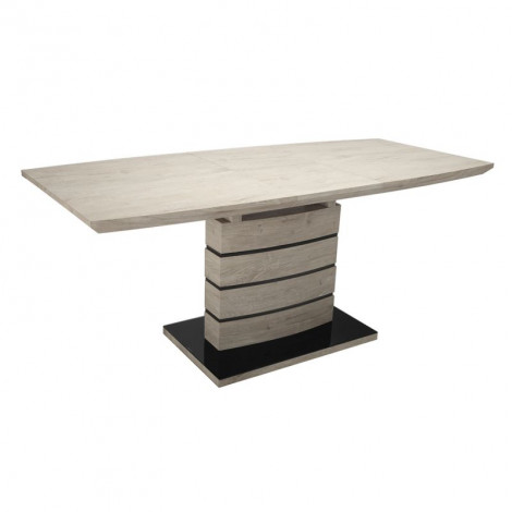 Table extensible 140/180 cm décor chêne clair cendré - LEANDRE|Table|Meuble et moi