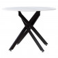 Table D.100 cm céramique blanc marbré laqué et pieds en métal - RODER|Table|Meuble et moi