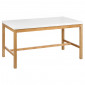 Table L. 140 cm en bois de bambou et plateau blanc mat - ZEZOLLA 0461|Table|Meuble et moi