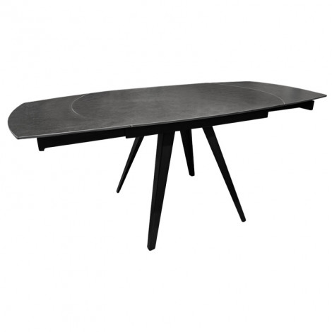 Table extensible ovale 120/180 cm céramique gris anthracite - ADELPHIA|Table|Meuble et moi