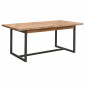 Table de repas extensible 180/220 cm bois d'acacia et métal - MAYBEL|Table|Meuble et moi