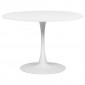 Table ronde D. 110 cm plateau blanc et pied en métal blanc - BIANCA|Table|Meuble et moi