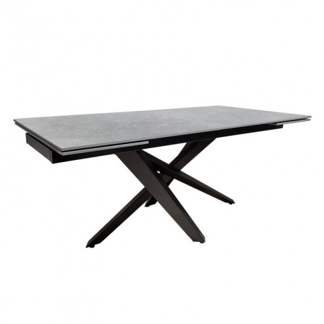 Table extensible 180 à 260 cm céramique gris béton pieds métal - OPUS|Table|Meuble et moi