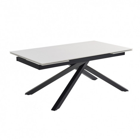 Table extensible 160/240 cm céramique blanc pied torsadé - OREGON 05|Table|Meuble et moi