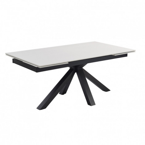Table extensible 160/240 cm céramique blanc pied croix - OREGON 04|Table|Meuble et moi