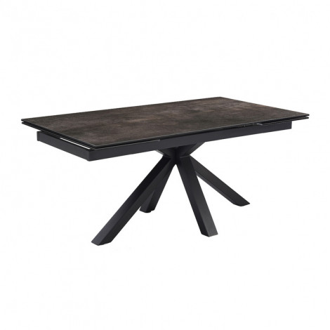 Table extensible 160/240 cm céramique gris vieilli pied croix - MAINE 04|Table|Meuble et moi