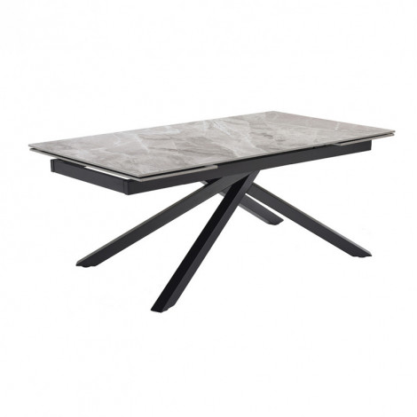 Table extensible 160/240 cm céramique gris marbré pied torsadé - DAKOTA 05|Table|Meuble et moi
