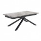 Table extensible 160/240 cm céramique gris marbré pied torsadé - DAKOTA 05|Table|Meuble et moi