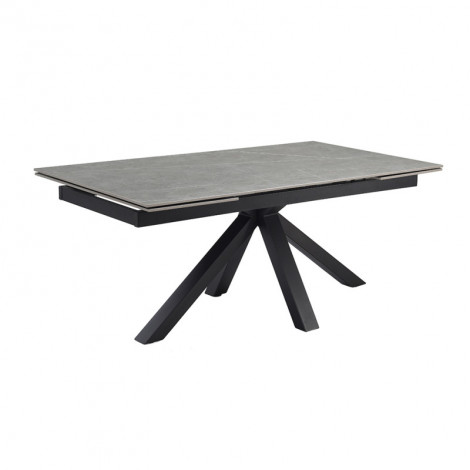 Table extensible 180/260 cm céramique gris marbré pied croix - ARIZONA 04|Table|Meuble et moi