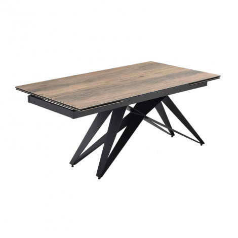 Table extensible 180/260 cm céramique effet bois pied géométrique - TEXAS 03|Table|Meuble et moi