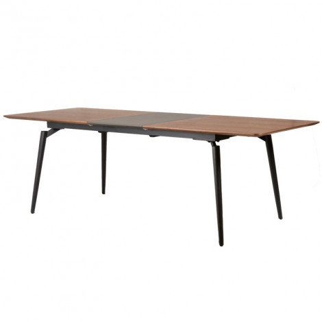 Table extensible 180 à 230 cm plaquée en noyer et pieds métal - CARSON|Table|Meuble et moi