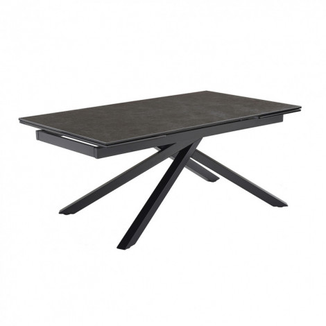 Table extensible 160/240 cm céramique gris foncé pied torsadé - UTAH 05|Table|Meuble et moi