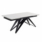 Table extensible 160/240 cm céramique blanc pied géométrique - OREGON 03|Table|Meuble et moi