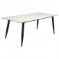Table 160 x 90 cm céramique effet marbre blanc et pieds évasés - RYDER|Table|Meuble et moi