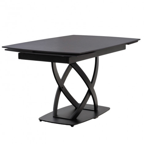 Table extensible 140/200 cm céramique gris foncé et métal - MORIARTY|Table|Meuble et moi